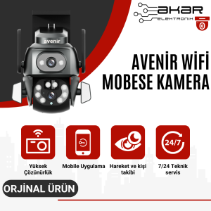 Avenir AV-M23 4 MP Speed Dome 2 Kameralı Wifi PTZ IP Kamera App Carecam Pro